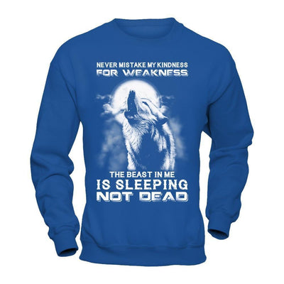 The Wolves The Beast In Me Is Sleeping Not Dead-T-Shirt & Hoodie-Crewneck Sweatshirt-Royal