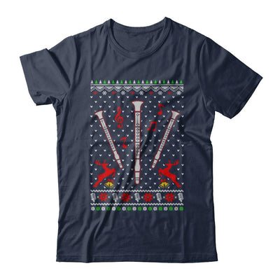 Santa Clarinet Ugly Christmas Sweater Gifts-T-Shirt & Sweatshirt-Classic T-Shirt-Navy