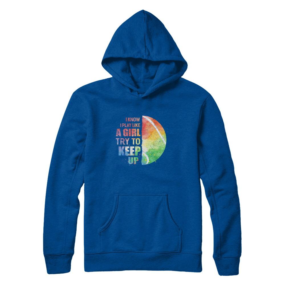 Yeah I Play Like A Girl Tennis Girl-T-Shirt & Hoodie-Pullover Hoodie-Deep Royal