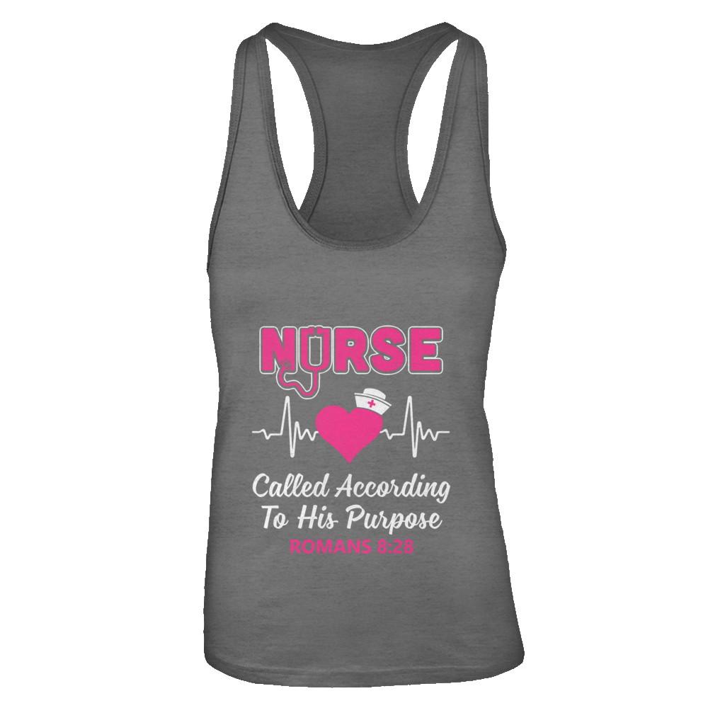 Nursing Nurse Called According To His Purpose-T-Shirt & Tank Top-Women's Ideal Racerback Tank-Dark Grey