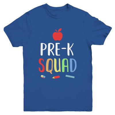 Pre-K Preschool Squad Back To School Teacher Gift Youth-Youth Shirt-Youth T-Shirt-Royal