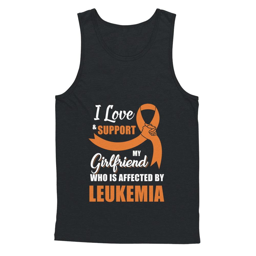 Leukemia Awareness Support Orange Girlfriend Boyfriend-T-Shirt & Hoodie-Unisex Tank-Black