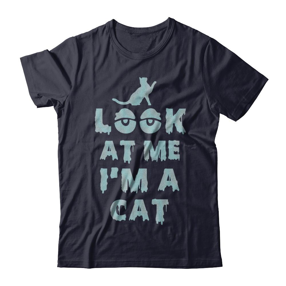 Look At Me I'm A Cat Halloween Costume-T-Shirt & Hoodie-Premium T-Shirt-Midnight Navy