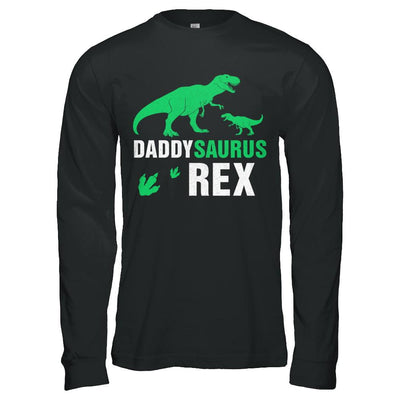 Funny Fathers Day Gift Daddysaurus Dinosaur Rex-T-Shirt & Hoodie-Long Sleeve T-Shirt-Black