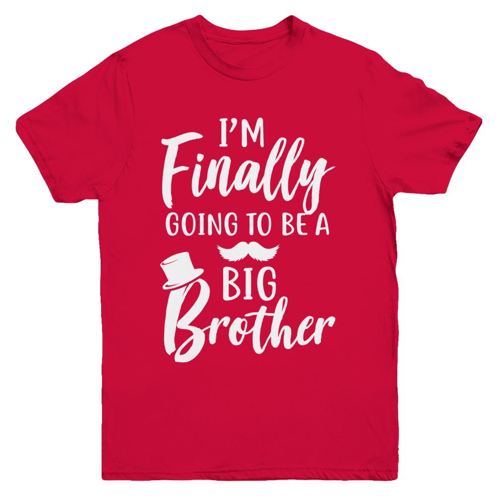 Cute I Am Finally Going To Be A Big Brother Youth-Youth Shirt-Youth T-Shirt-Red