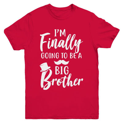 Cute I Am Finally Going To Be A Big Brother Youth-Youth Shirt-Youth T-Shirt-Red