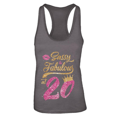 Sassy And Fabulous At 20th 2001 Birthday Gift-T-Shirt & Tank Top-Women's Ideal Racerback Tank-Dark Grey