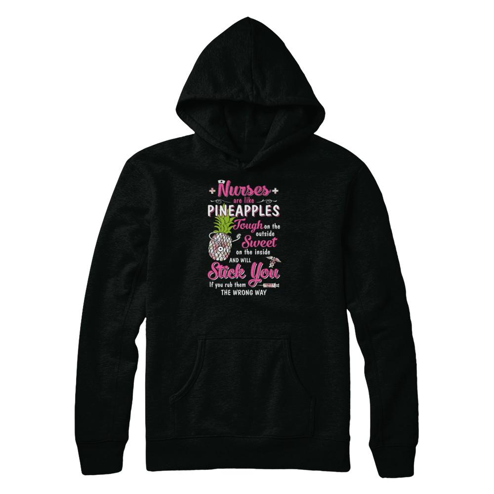 Funny Nurses Are Like Pineapples CNA Nursing Gift-T-Shirt & Tank Top-Pullover Hoodie-Black