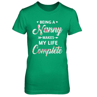 Being A Nanny Makes My Life Complete Mothers Day-T-Shirt & Hoodie-Women's T-Shirt-Irish Green
