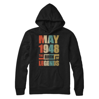 Vintage Retro May 1948 Birth Of Legends 73th Birthday-T-Shirt & Hoodie-Pullover Hoodie-Black