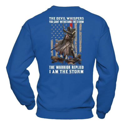Knight Templar The Devil Whispers You Can't Withstand The Storm-T-Shirt & Hoodie-Crewneck Sweatshirt-Royal