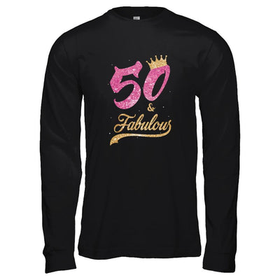 50 And Fabulous 1971 50th Birthday Gift-T-Shirt & Tank Top-Long Sleeve T-Shirt-Black