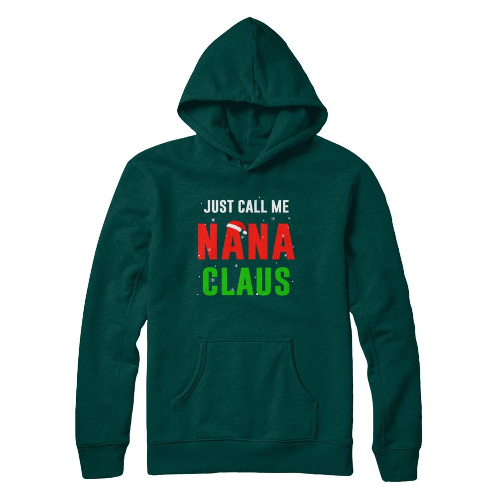 Santa Nana Claus Matching Family Christmas Pajamas-T-Shirt & Sweatshirt-Pullover Hoodie-Deep Forest