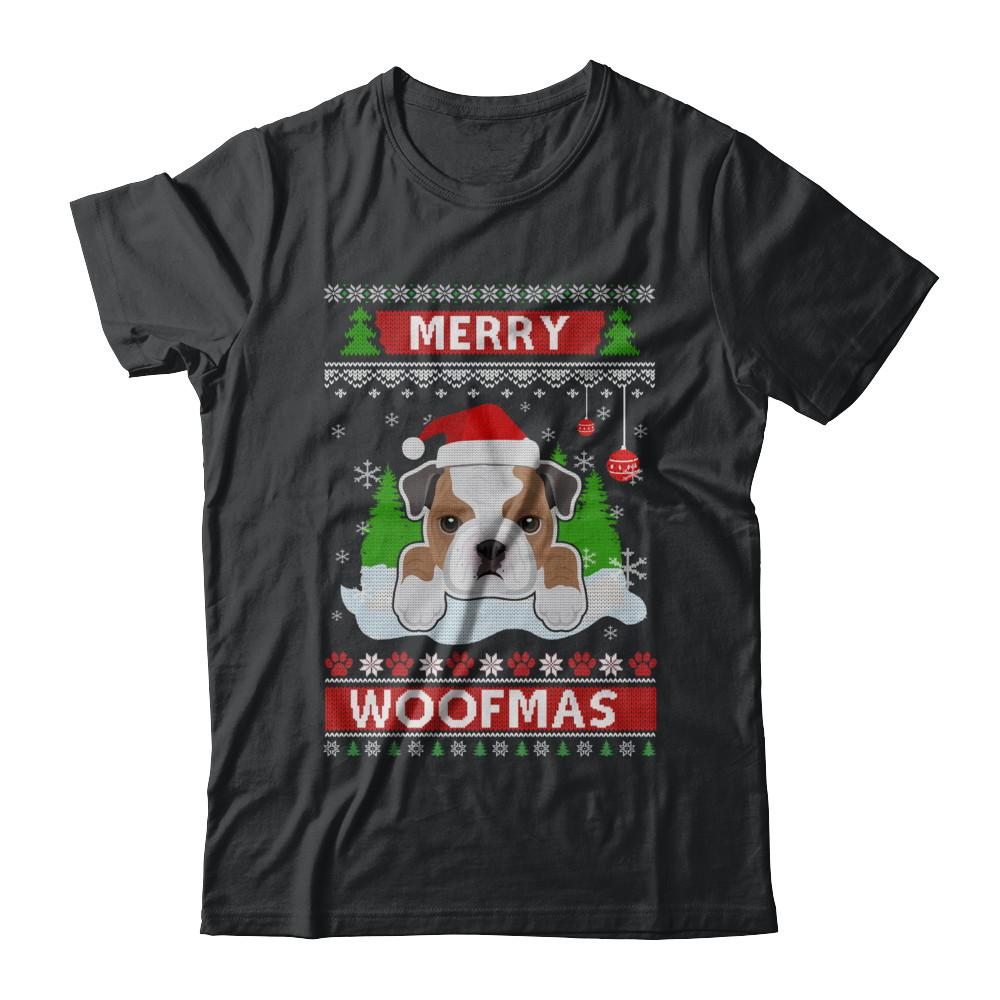 Bulldog Merry Woofmas Ugly Christmas Sweater