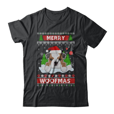 Bulldog Merry Woofmas Ugly Christmas Sweater-T-Shirt & Sweatshirt-Classic T-Shirt-Black