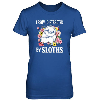 Easily Distracted By Sloths-T-Shirt & Tank Top-Women's T-Shirt-Royal