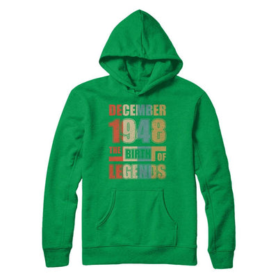 Vintage Retro December 1948 Birth Of Legends 73th Birthday-T-Shirt & Hoodie-Pullover Hoodie-Irish Green