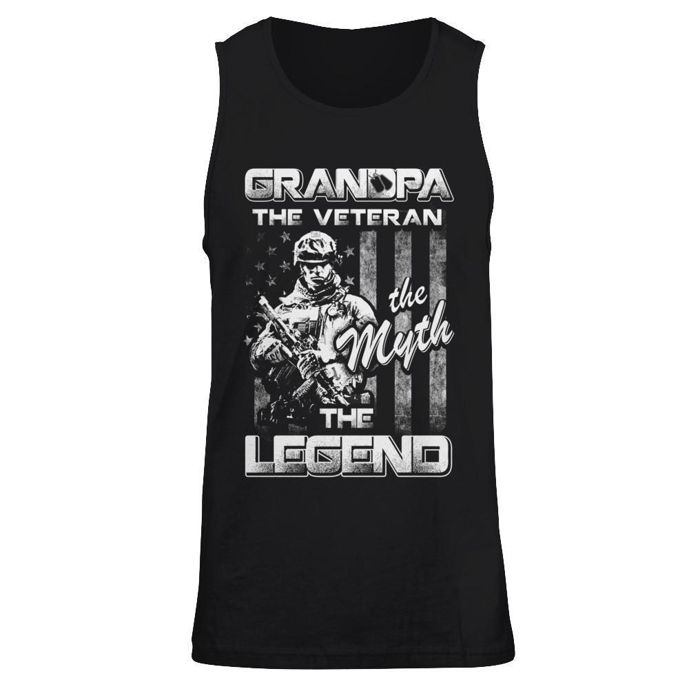 Grandpa The Veteran The Myth The Legend-T-Shirt & Hoodie-Unisex Tank-Black