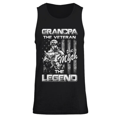 Grandpa The Veteran The Myth The Legend-T-Shirt & Hoodie-Unisex Tank-Black