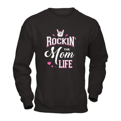 Rockin' The Mom Life-T-Shirt & Tank Top-Crewneck Sweatshirt-Black