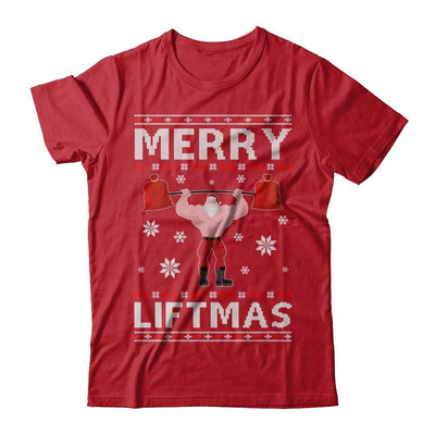 Christmas Merry Liftmas Santa Fitness Gym Ugly Sweater-T-Shirt & Sweatshirt-Classic T-Shirt-Red