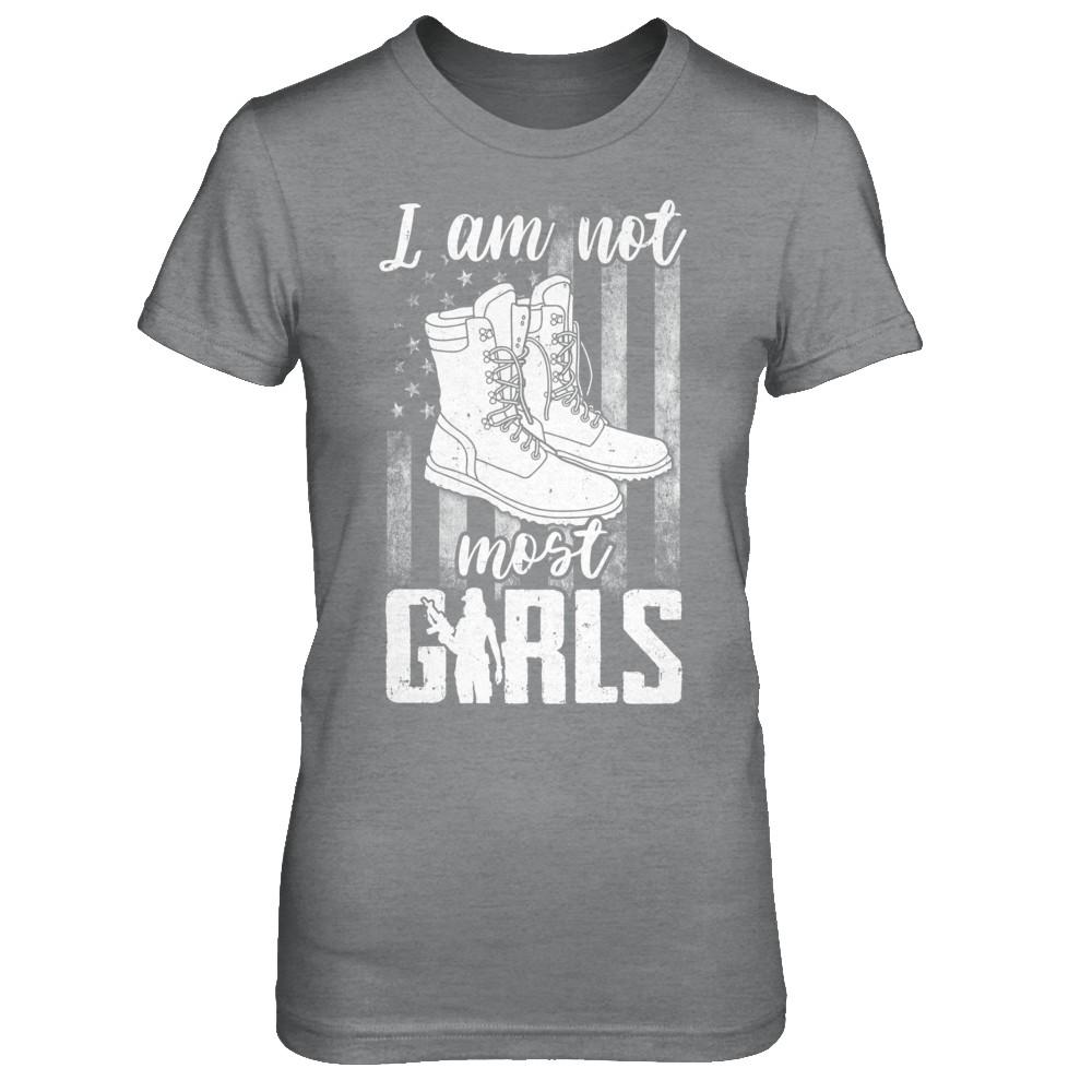 I AM NOT MOST GIRLS Veteran Woman-T-Shirt & Hoodie-Women's T-Shirt-Sport Grey