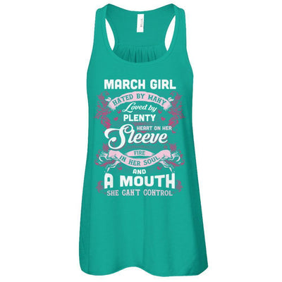 March Girl Hated By Many Loved By Plenty Heart On Her Sleeve-T-Shirt & Tank Top-Women's Flowy Racerback Tank-Kelly