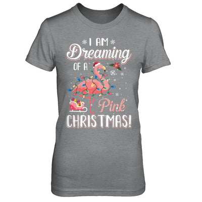I Am Dreaming Of A Pink Christmas Flamingo Gifts-T-Shirt & Sweatshirt-Women's T-Shirt-Sport Grey