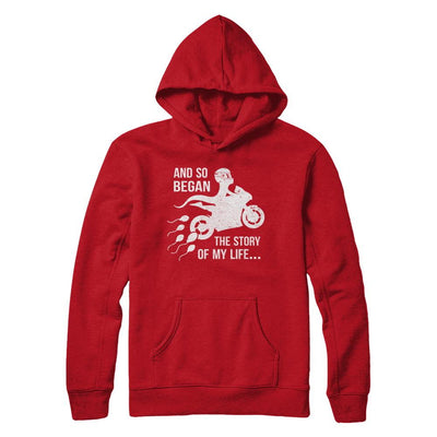 And So Began The Story Of My Life Motorcycle-T-Shirt & Hoodie-Pullover Hoodie-Red