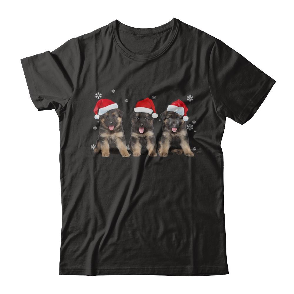 Funny German Shepherd Puppies Christmas Dog Gift-T-Shirt & Hoodie-Premium T-Shirt-Black