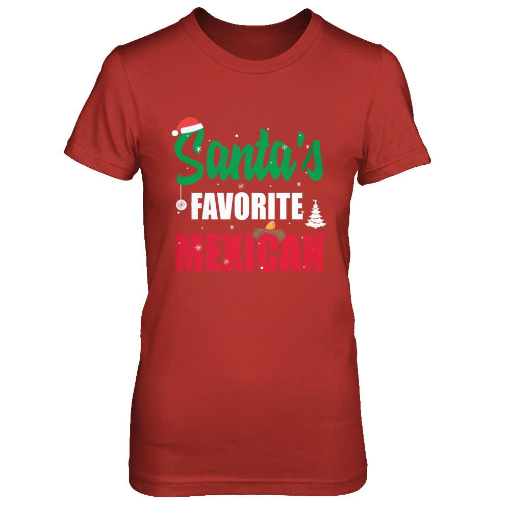 Santas Favorite Mexican Funny Ugly Christmas Gifts-T-Shirt & Sweatshirt-Women's T-Shirt-Red
