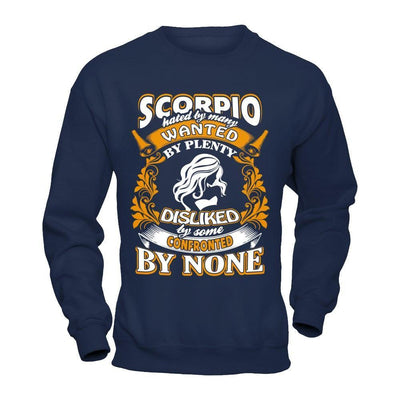Scorpio Hated By Many Wanted By Plenty-T-Shirt & Hoodie-Crewneck Sweatshirt-Navy