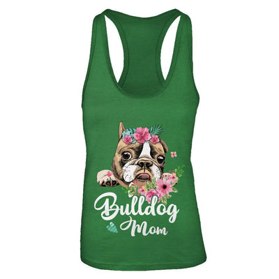 Bulldog Mom Funny Dog Mom Gift Idea-T-Shirt & Tank Top-Women's Ideal Racerback Tank-Kelly Green