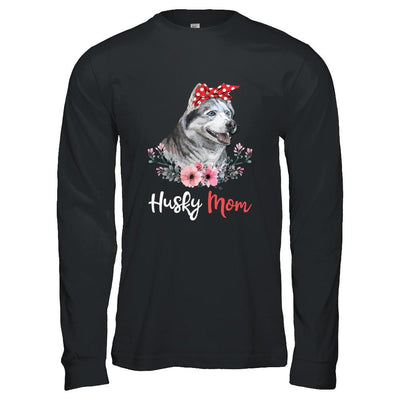 Husky Mom Gift For Women Dog Lover-T-Shirt & Hoodie-Long Sleeve T-Shirt-Black