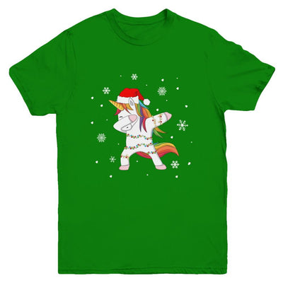 Dabbing Unicorn Ugly Christmas Sweater Girls Youth-Youth Shirt-Youth T-Shirt-Irish Green