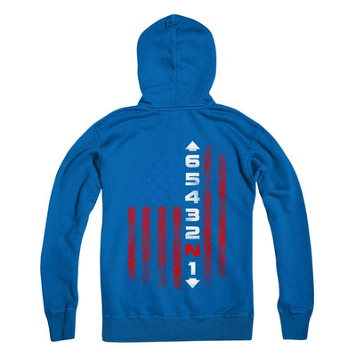 Motorcycle Gears Fun Motorbike American Us Flag-T-Shirt & Hoodie-Pullover Hoodie-Royal
