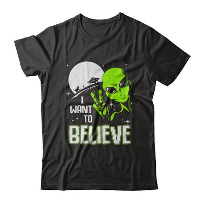 I Want To Believe Alien Ufo-T-Shirt & Hoodie-Premium T-Shirt-Black