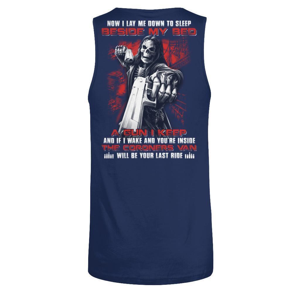 Now I Lay Me Down To Sleep Beside My Bed A Gun I Keep-T-Shirt & Hoodie-Unisex Tank-Navy