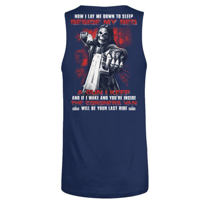 Now I Lay Me Down To Sleep Beside My Bed A Gun I Keep-T-Shirt & Hoodie-Unisex Tank-Navy
