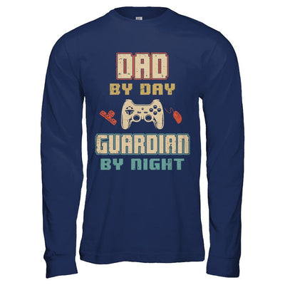 Dad By Day Guardian By Night Gaming-T-Shirt & Hoodie-Long Sleeve T-Shirt-Navy