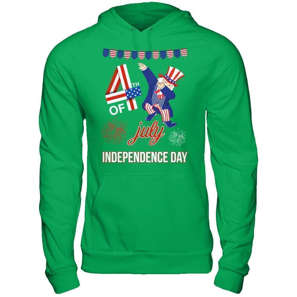 Funny Dabbing Uncle Independence Day 4Th Of July-T-Shirt & Hoodie-Pullover Hoodie-Irish Green