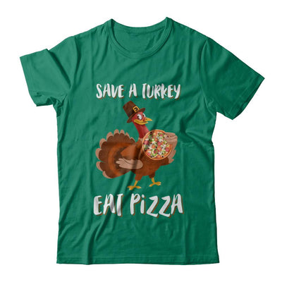 Adult Vegan Save A Turkey Eat Pizza Thanksgiving-T-Shirt & Sweatshirt-Classic T-Shirt-Kelly Green