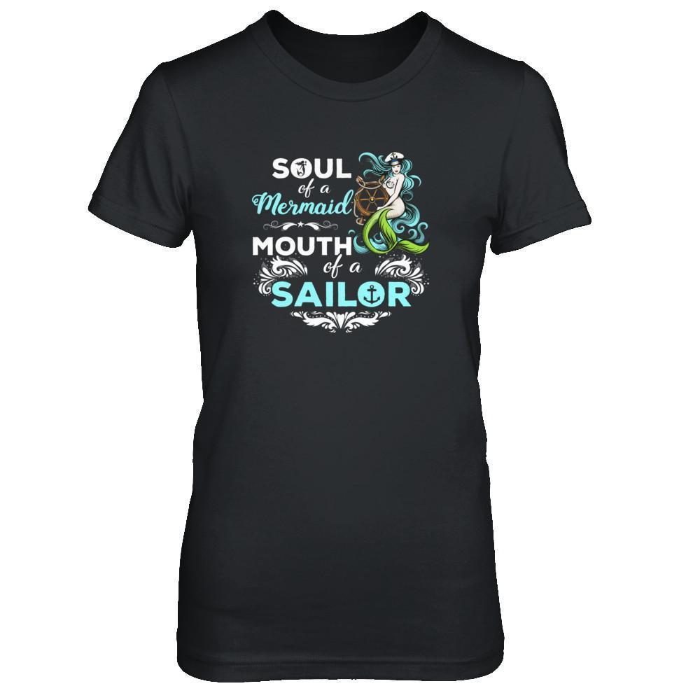 Soul Of A Mermaid Mouth Of A Sailor-T-Shirt & Tank Top-Women's T-Shirt-Black