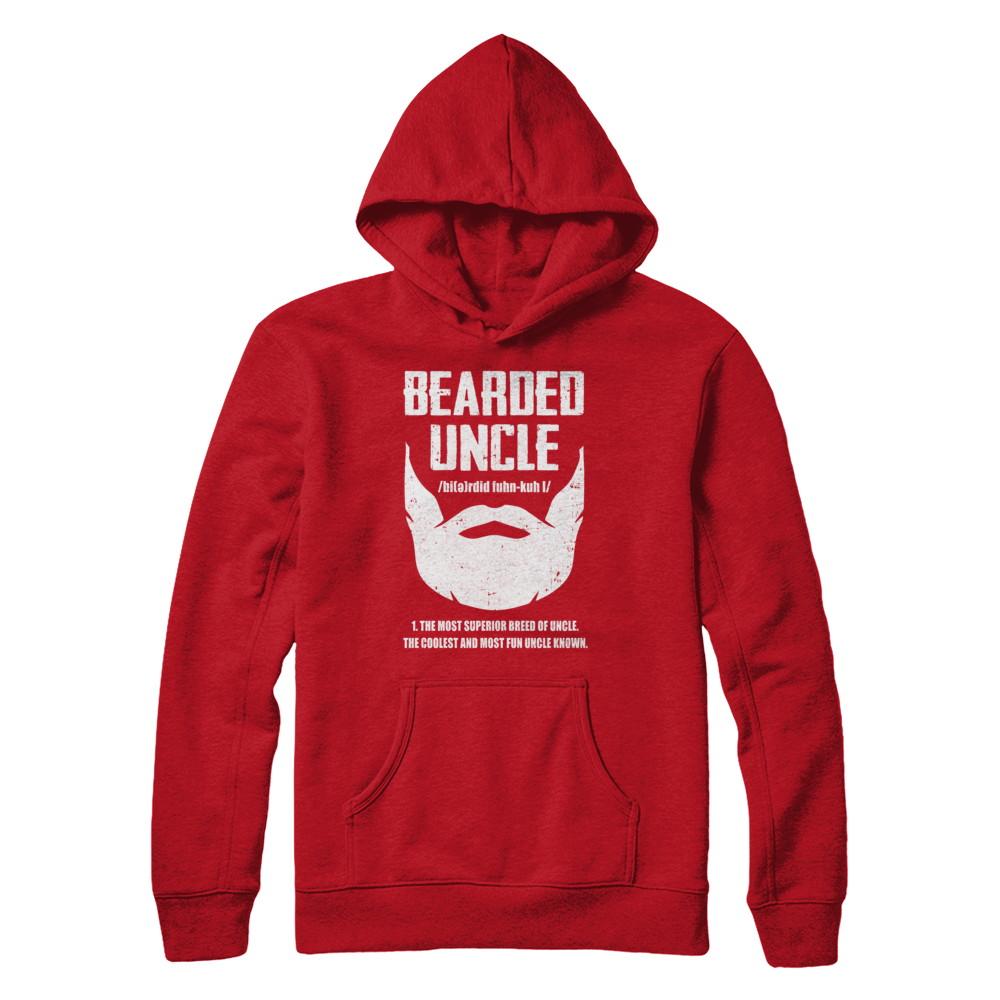 Bearded Funcle Funny Uncle Beard Definition-T-Shirt & Hoodie-Pullover Hoodie-Red