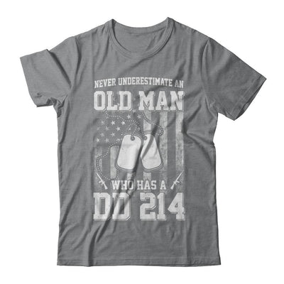 Never Underestimate An Old Man Who Has DD214-T-Shirt & Hoodie-Classic T-Shirt-Sport Grey