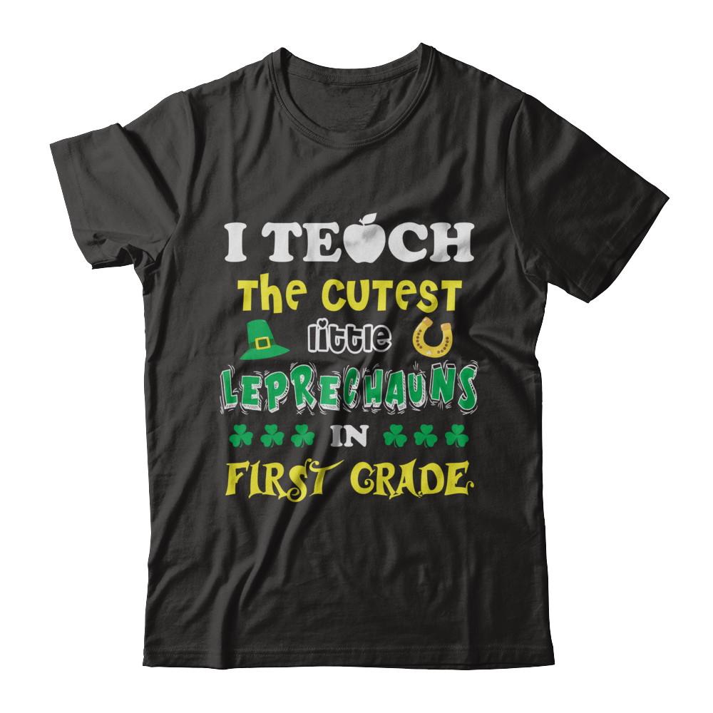 First Grade Leprechaun St Patricks Day Teacher-T-Shirt & Hoodie-Premium T-Shirt-Black
