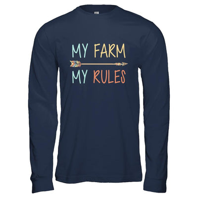 My Farm My Rules Farming-T-Shirt & Hoodie-Long Sleeve T-Shirt-Navy