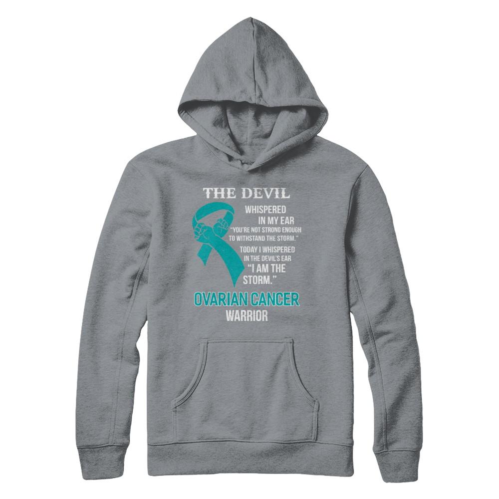 I Am The Storm Support Ovarian Cancer Warrior Gift-T-Shirt & Hoodie-Pullover Hoodie-Light Steel