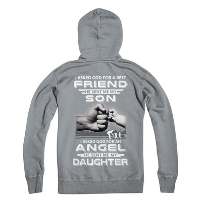 I Asked God For A Best Friend He Sent Me My Son And Angel Daughter-T-Shirt & Hoodie-Pullover Hoodie-Light Steel