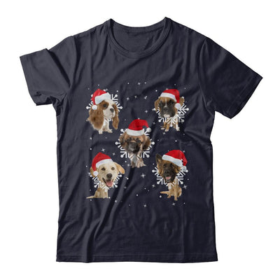 Cute Dog's Christmas Snowflakes Cat Claus-T-Shirt & Sweatshirt-Premium T-Shirt-Midnight Navy
